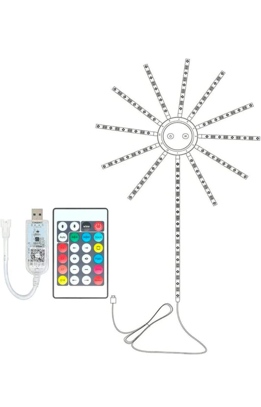 Smart RGB Firework LED Strip Lights with App & Remote Control for Dream Bedroom TV Christmas Party Decoration Changing Color Fireworks Led Light with Music Sync Burst Effect USB Powered