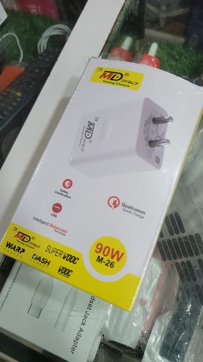 MD Pro M-26 90W Fast Charger with USB Cable 1 Year Warranty