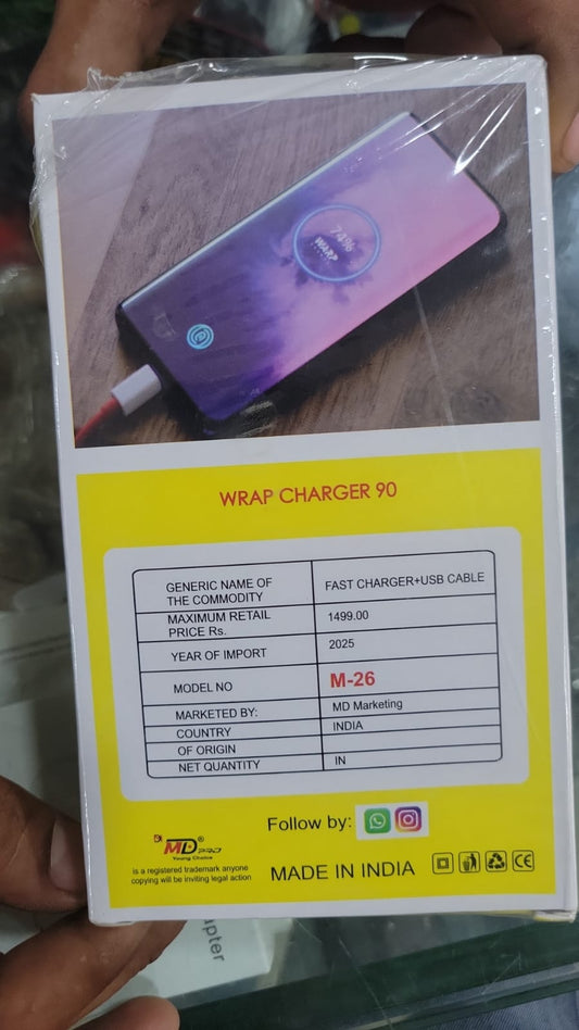 MD Pro M-26 90W Fast Charger with USB Cable 1 Year Warranty