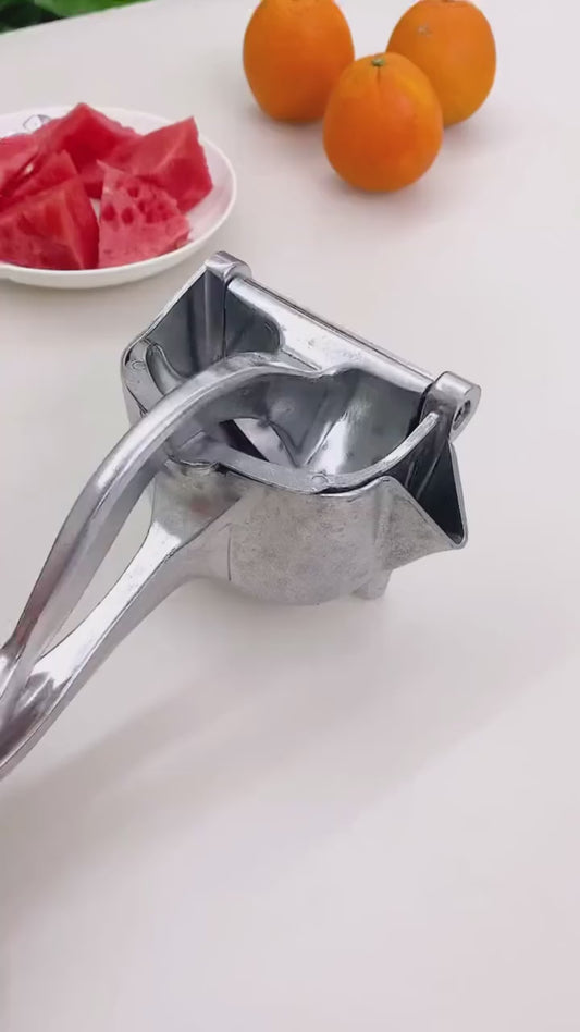 UPLEVELBUCKET Heavy Duty Aluminium Manual Fruit Juicer | Hand Press Citrus Squeezer for Orange, Lemon & Lime | Metal Juicer with Steel Handle for Kitchen & Home Use