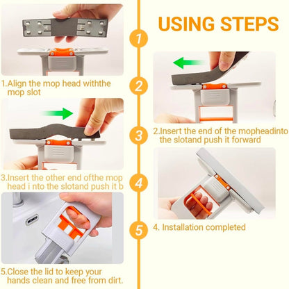 Mini Foldable Desktop Mop For Kitchen – Self‑Squeeze Sponge Mop for Wet & Dry Use – Portable Cleaning Tool – Kitchen, Bathroom, Glass, Living Room (1 Squeeze Handle + 2 Sponge Head)