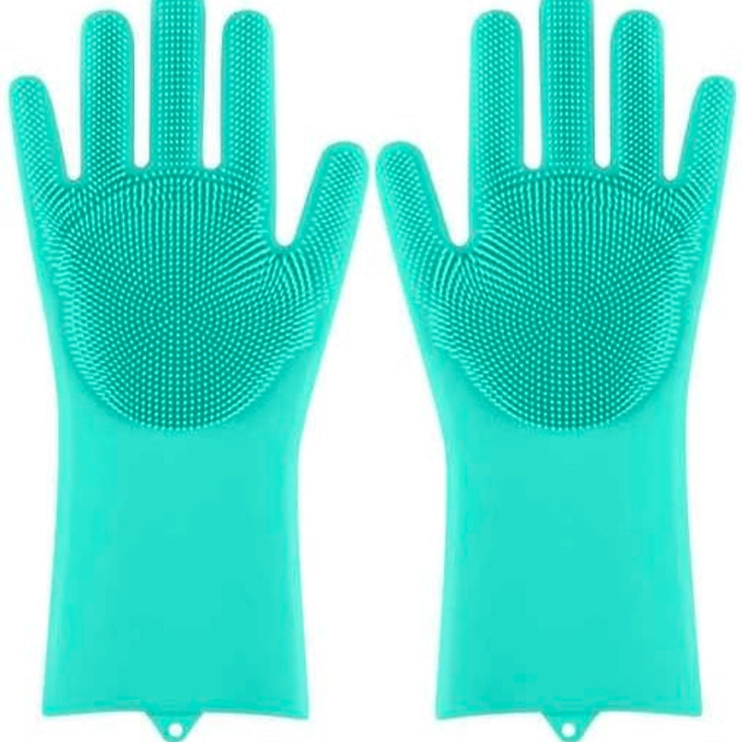 Gloves Magic Silicone Dish Washing Gloves, Silicon Cleaning Gloves, Silicon Hand Gloves for Kitchen Dishwashing and Pet Grooming, Great for Washing Dish, Car, Bathroom