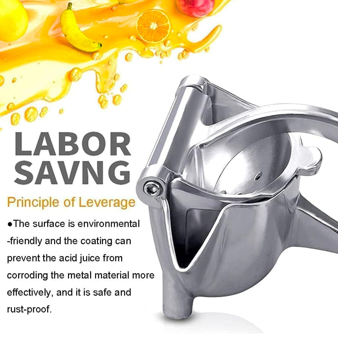 UPLEVELBUCKET Heavy Duty Aluminium Manual Fruit Juicer | Hand Press Citrus Squeezer for Orange, Lemon & Lime | Metal Juicer with Steel Handle for Kitchen & Home Use
