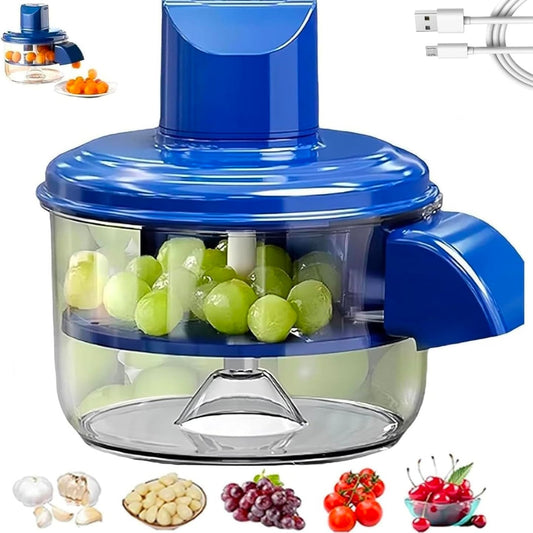 Automatic Electric Peeler & Food Chopper | USB Rechargeable One-Touch Vegetable & Fruit Peeling Machine | Portable Mini Kitchen Processor for Garlic, Grapes, Cherry Tomatoes Nuts & More