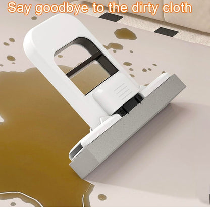 Mini Foldable Desktop Mop For Kitchen – Self‑Squeeze Sponge Mop for Wet & Dry Use – Portable Cleaning Tool – Kitchen, Bathroom, Glass, Living Room (1 Squeeze Handle + 2 Sponge Head)